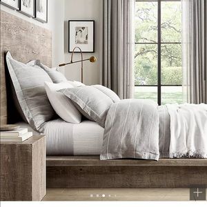 Restoration Hardware Embroidered Linen Duvet Set
